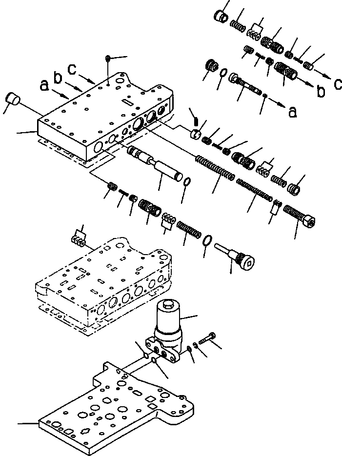 Схема запчастей Komatsu WA600-3 - F-A КЛАПАН УПРАВЛЕНИЯ ТРАНСМИССИЕЙ ВЕРХНИЙ КЛАПАН СЕКЦ.S СИЛОВАЯ ПЕРЕДАЧА И КОНЕЧНАЯ ПЕРЕДАЧА