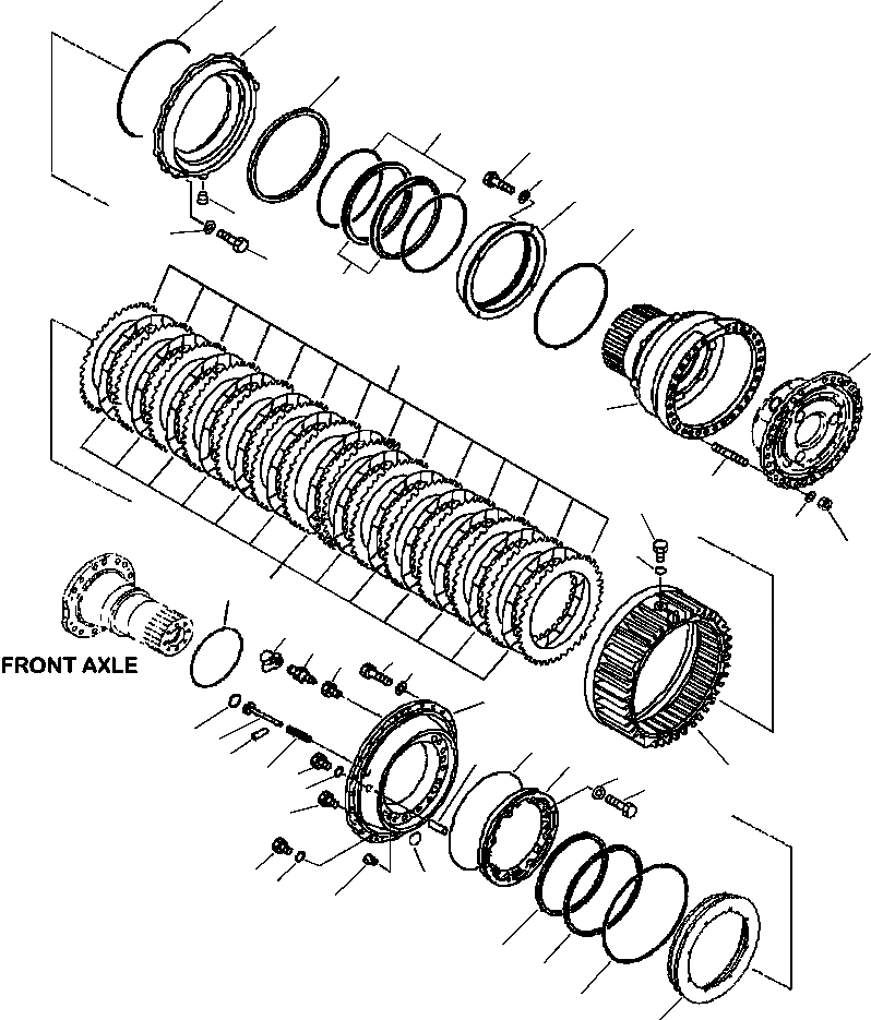 Схема запчастей Komatsu WA600-3 - F-A ЗАДН. МОСТ КОЛЕСН. ТОРМОЗ СИЛОВАЯ ПЕРЕДАЧА И КОНЕЧНАЯ ПЕРЕДАЧА