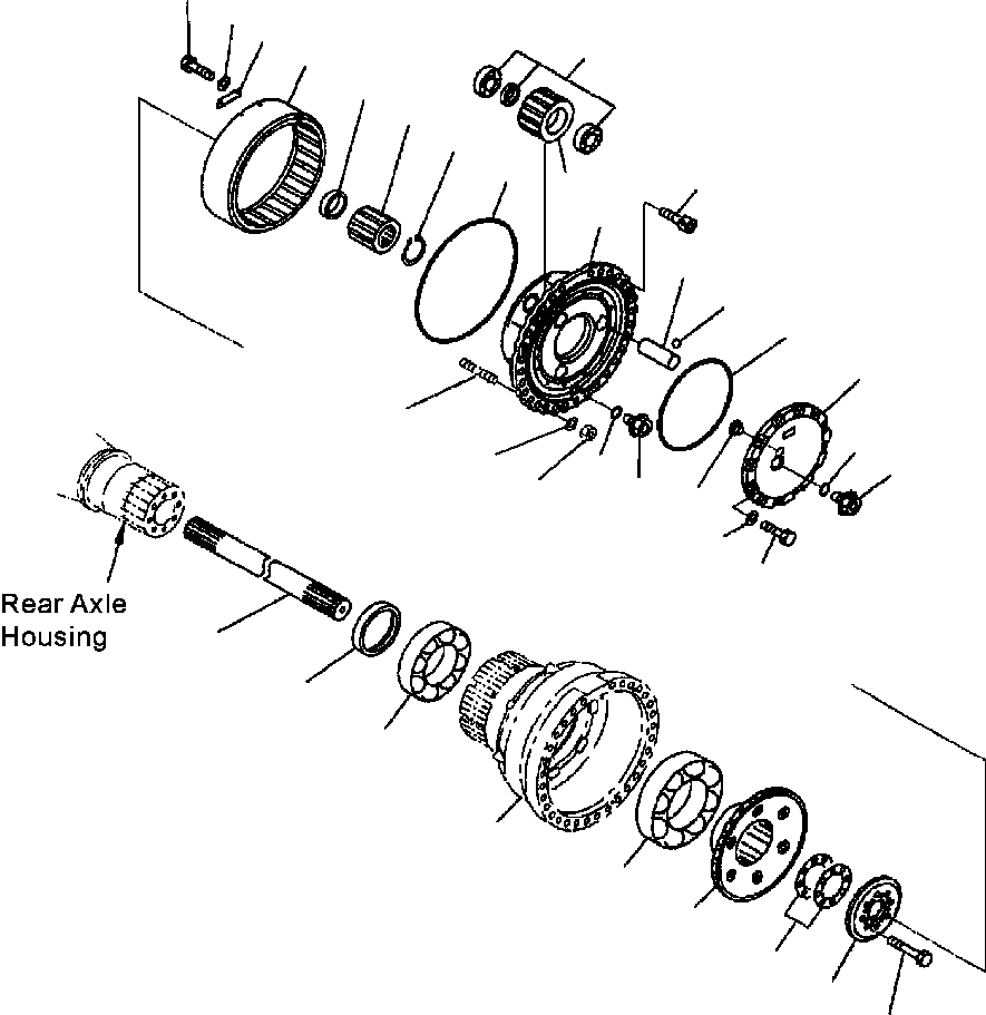 Схема запчастей Komatsu WA600-3 - F-A ЗАДН. МОСТ КОНЕЧНАЯ ПЕРЕДАЧА СИЛОВАЯ ПЕРЕДАЧА И КОНЕЧНАЯ ПЕРЕДАЧА