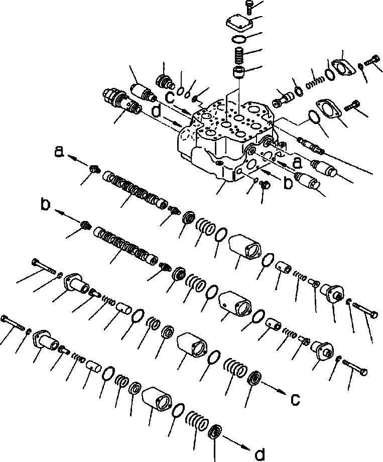 Схема запчастей Komatsu WA600-3 - H-A ОБОРУД-Е УПРАВЛЯЮЩ. КЛАПАН 2-Х СЕКЦИОНН. КЛАПАН ASSEMBLY ГИДРАВЛИКА