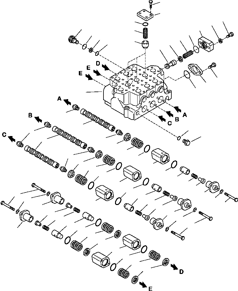 Схема запчастей Komatsu WA600-3 - H-9A ОБОРУД-Е УПРАВЛЯЮЩ. КЛАПАН 3-Х СЕКЦИОНН. КЛАПАН ASSEMBLY ГИДРАВЛИКА