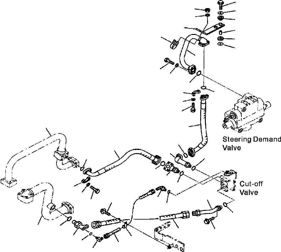 Схема запчастей Komatsu WA600-3 - H-A ГИДРОЛИНИЯ ОТСЕКАЮЩИЙ КЛАПАН ЛИНИЯ ГИДРАВЛИКА