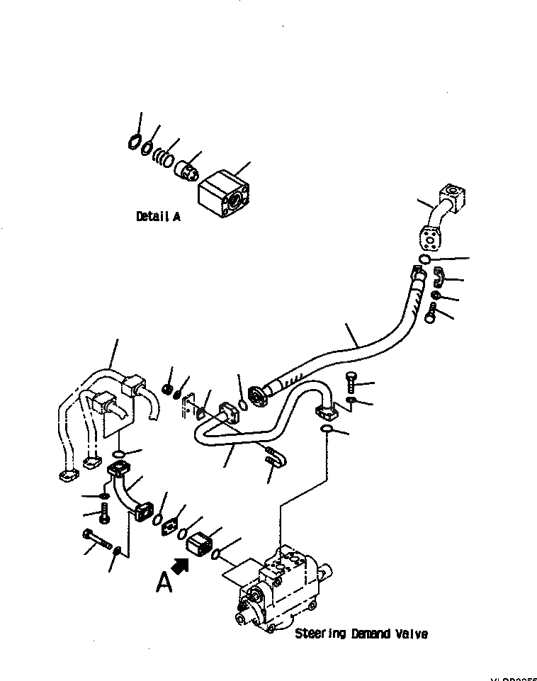 Схема запчастей Komatsu WA600-3 - H-A РУЛЕВ. УПРАВЛЕНИЕ ЛИНИЯ ПОДАЮЩ. ТРУБЫ ДЛЯ КЛАПАН УПРАВЛЕНИЯ ПОВОРОТОМ ГИДРАВЛИКА