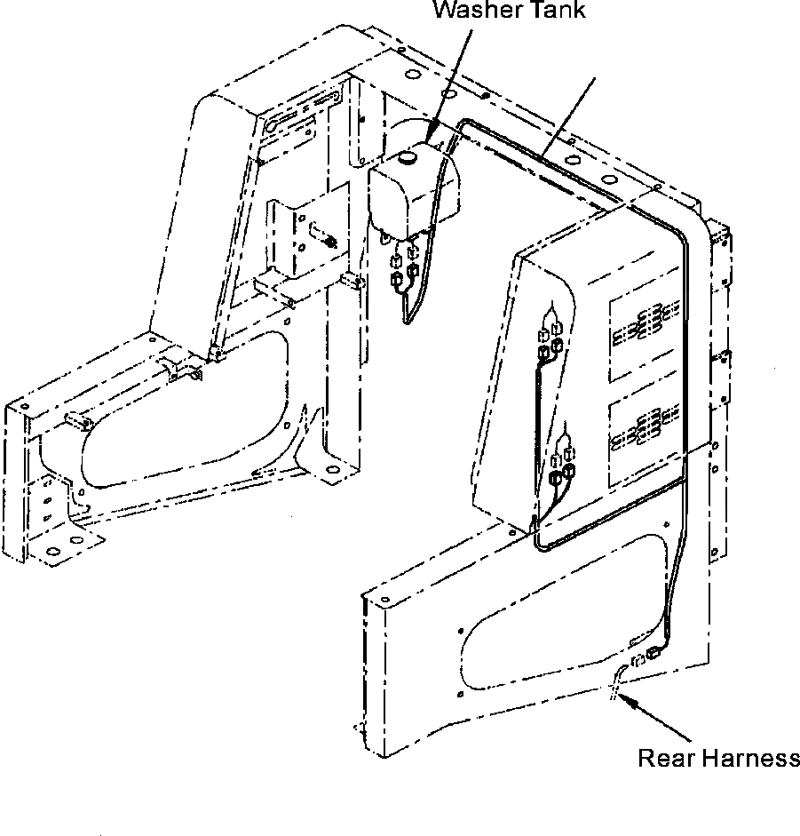 Схема запчастей Komatsu WA600-3 - M-A ОТСЕК ДВИГАТЕЛЯОТСЕК ДВИГАТЕЛЯПРОВОДКА ЧАСТИ КОРПУСА