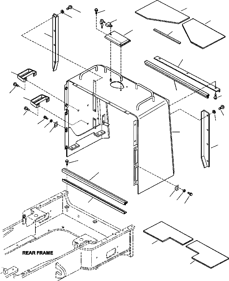 Схема запчастей Komatsu WA600-3 - M-7A КАПОТ ЗАЩИТА РАДИАТОРА ЧАСТИ КОРПУСА