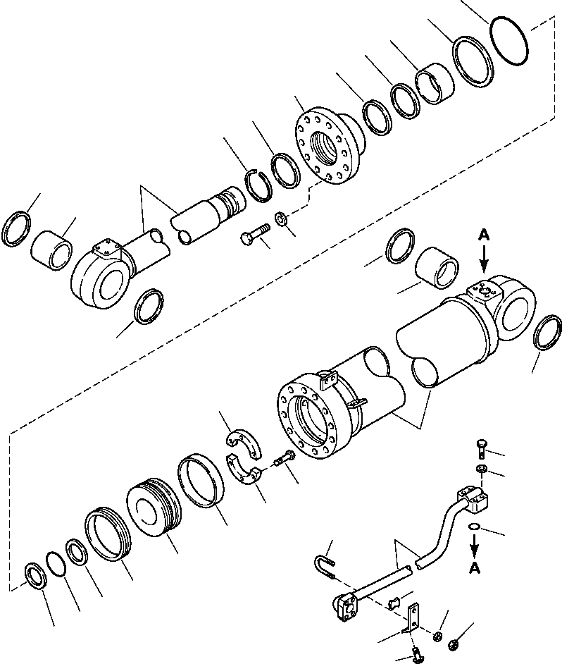 Схема запчастей Komatsu WA600-3 - T-A ЦИЛИНДР КОВША БОЛЬШ. РАБОЧЕЕ ОБОРУДОВАНИЕ