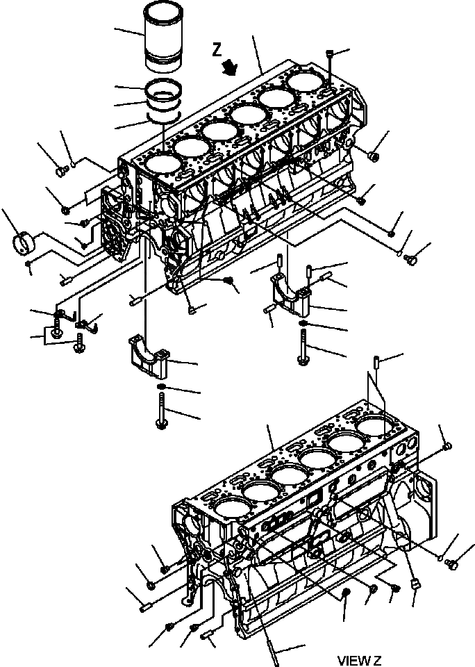 Схема запчастей Komatsu WA600-3LK - FIG. A-AA БЛОК ЦИЛИНДРОВ ДВИГАТЕЛЬ