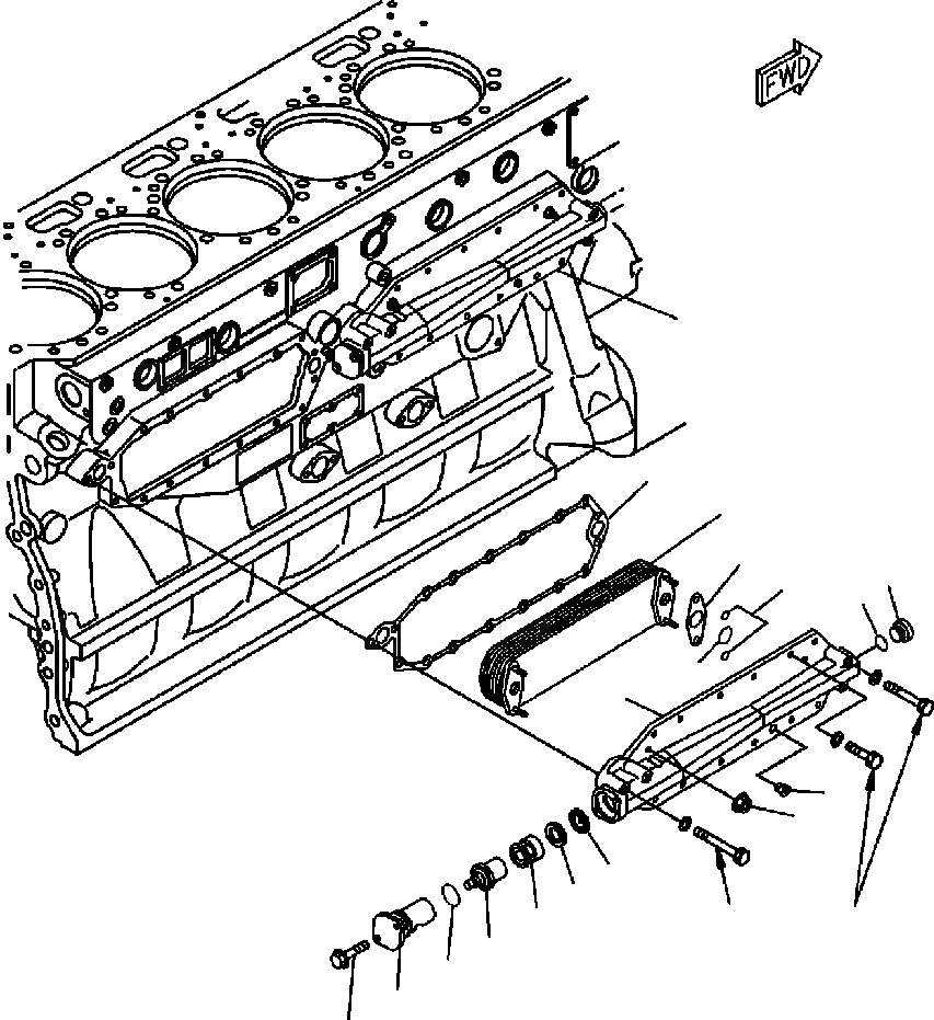 Схема запчастей Komatsu WA600-3LK - FIG. A-AA МАСЛООХЛАДИТЕЛЬ ДВИГАТЕЛЬ