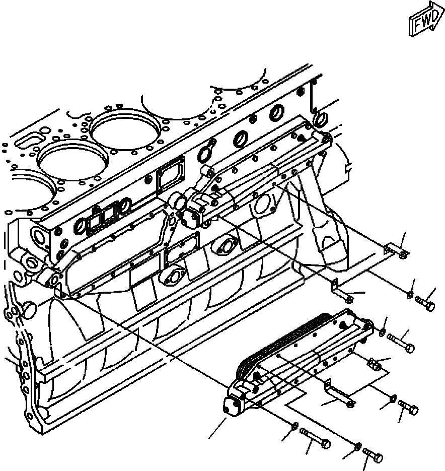 Схема запчастей Komatsu WA600-3LK - FIG. A-AE МАСЛООХЛАДИТЕЛЬ - КРЕПЛЕНИЕ ДВИГАТЕЛЬ