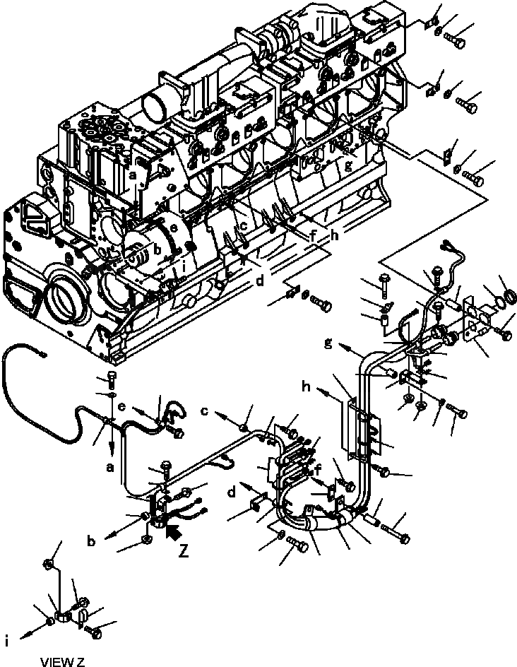 Схема запчастей Komatsu WA600-3LK - FIG. A7-AA УПРАВЛ-Е ПОДАЧ. ТОПЛИВА Э/ПРОВОДКА КРЕПЛЕНИЕ - ОСНОВН. ДВИГАТЕЛЬ