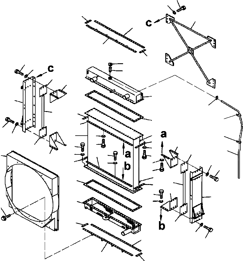 Схема запчастей Komatsu WA600-3LK - FIG. C-A РАДИАТОР - ВНУТР. ЧАСТИ СИСТЕМА ОХЛАЖДЕНИЯ