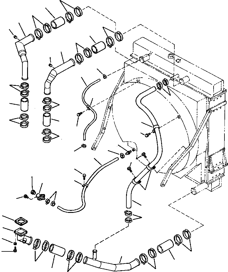 Схема запчастей Komatsu WA600-3LK - FIG. C-A РАДИАТОР - ДРЕНАЖН. И ДВИГАТЕЛЬ ТРУБЫ СИСТЕМА ОХЛАЖДЕНИЯ