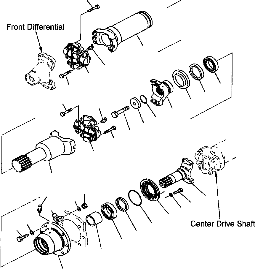 Схема запчастей Komatsu WA600-3LK - FIG. F-A ВЕДУЩ. ВАЛ - ПЕРЕДН. СИЛОВАЯ ПЕРЕДАЧА И КОНЕЧНАЯ ПЕРЕДАЧА
