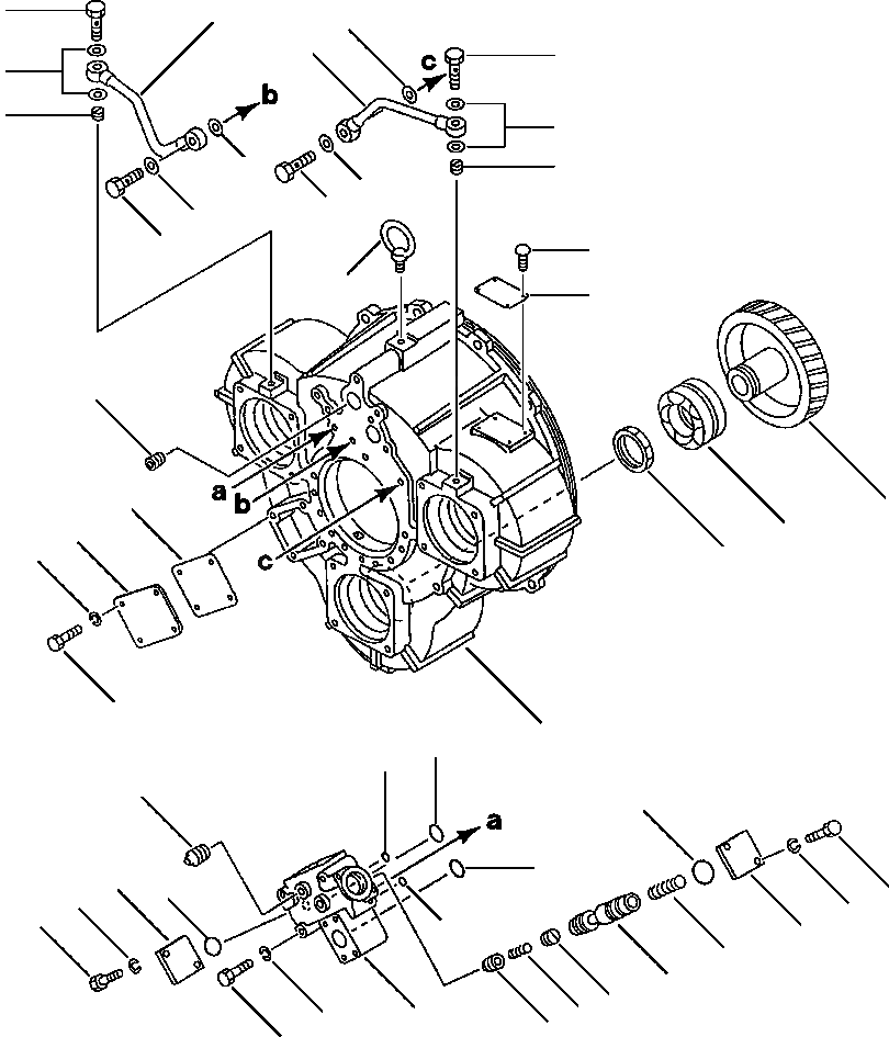 Схема запчастей Komatsu WA600-3LK - FIG. F-A ГИДРОТРАНСФОРМАТОР - КОЖУХ СИЛОВАЯ ПЕРЕДАЧА И КОНЕЧНАЯ ПЕРЕДАЧА