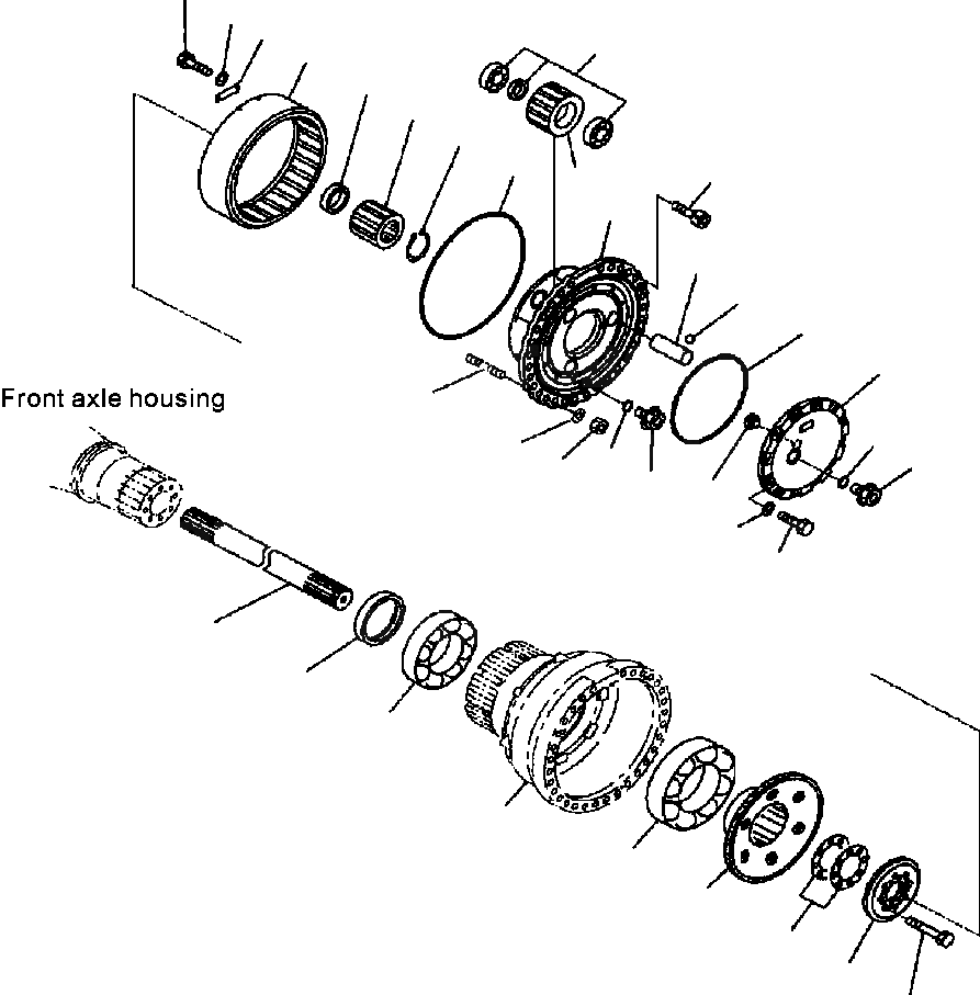 Схема запчастей Komatsu WA600-3LK - FIG. F-A ПЕРЕДНИЙ МОСТ - КОНЕЧНАЯ ПЕРЕДАЧА СИЛОВАЯ ПЕРЕДАЧА И КОНЕЧНАЯ ПЕРЕДАЧА