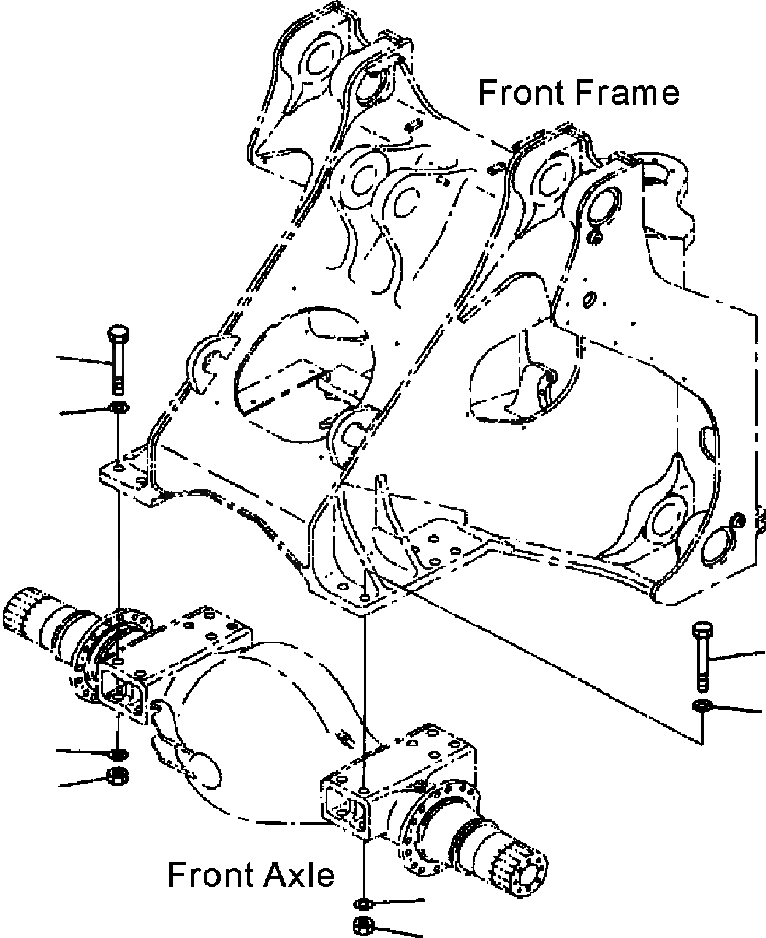 Схема запчастей Komatsu WA600-3LK - FIG. F-9A ПЕРЕДНИЙ МОСТ - КРЕПЛЕНИЕ МОСТА СИЛОВАЯ ПЕРЕДАЧА И КОНЕЧНАЯ ПЕРЕДАЧА
