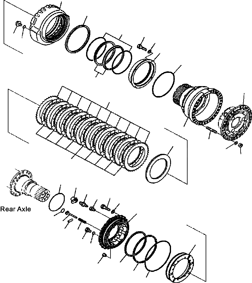 Схема запчастей Komatsu WA600-3LK - FIG. F-A ЗАДН. МОСТ - КОЛЕСН. ТОРМОЗ СИЛОВАЯ ПЕРЕДАЧА И КОНЕЧНАЯ ПЕРЕДАЧА