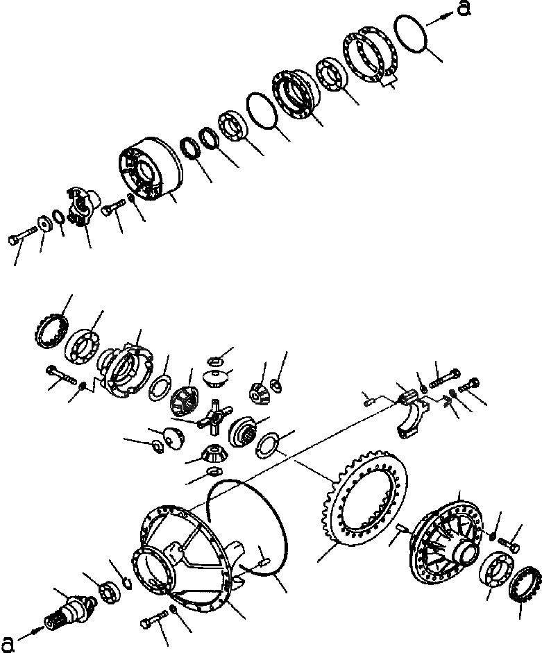 Схема запчастей Komatsu WA600-3LK - FIG. F-A ЗАДН. МОСТ - ДИФФЕРЕНЦ. И ЭЛЕМЕНТЫ КРЕПЛЕНИЯ СИЛОВАЯ ПЕРЕДАЧА И КОНЕЧНАЯ ПЕРЕДАЧА