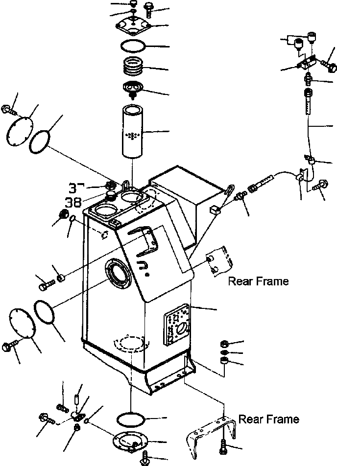 Схема запчастей Komatsu WA600-3LK - FIG. H-A ГИДР. БАК. ГИДРАВЛИКА