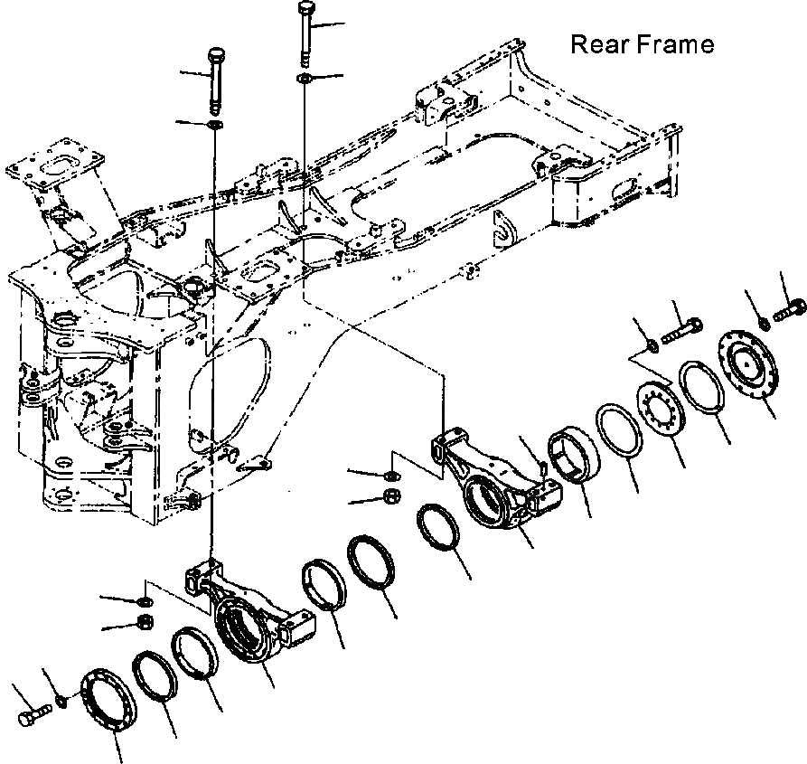 Схема запчастей Komatsu WA600-3LK - FIG. J-A ЗАДН. МОСТ СУППОРТ ОСНОВНАЯ РАМА И ЕЕ ЧАСТИ