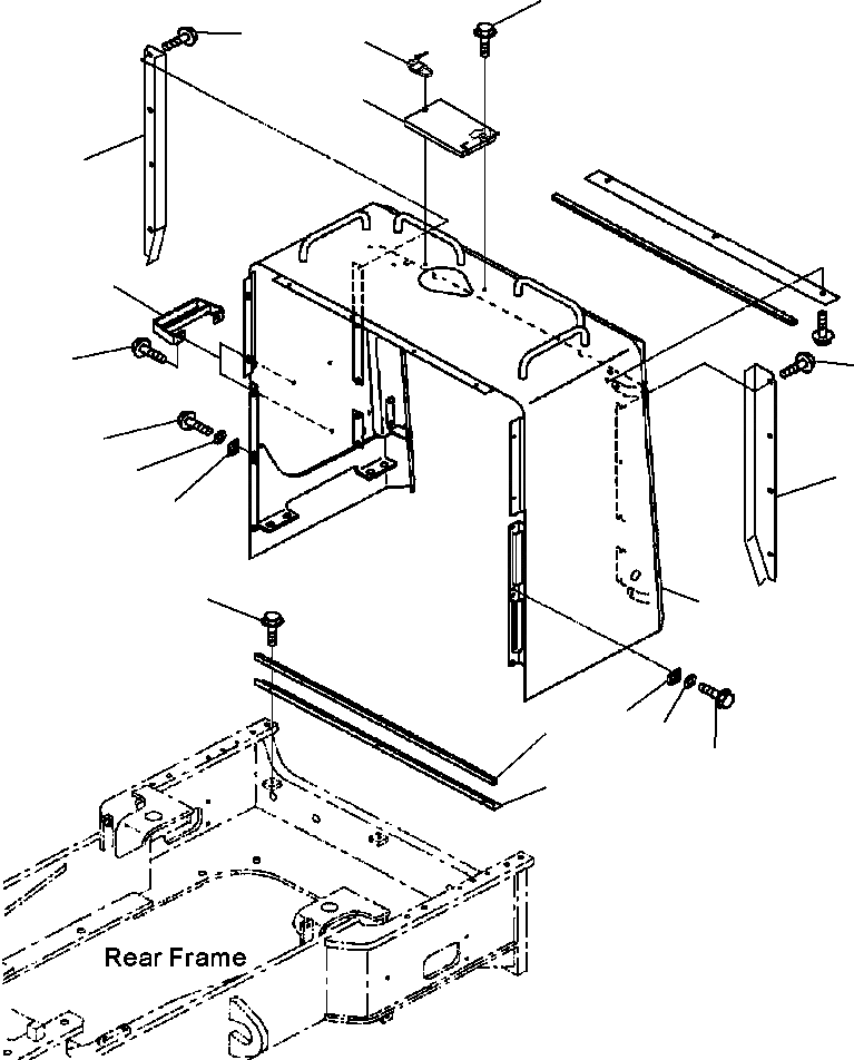 Схема запчастей Komatsu WA600-3LK - FIG. M-7A КАПОТ - ЗАЩИТА РАДИАТОРА ЧАСТИ КОРПУСА