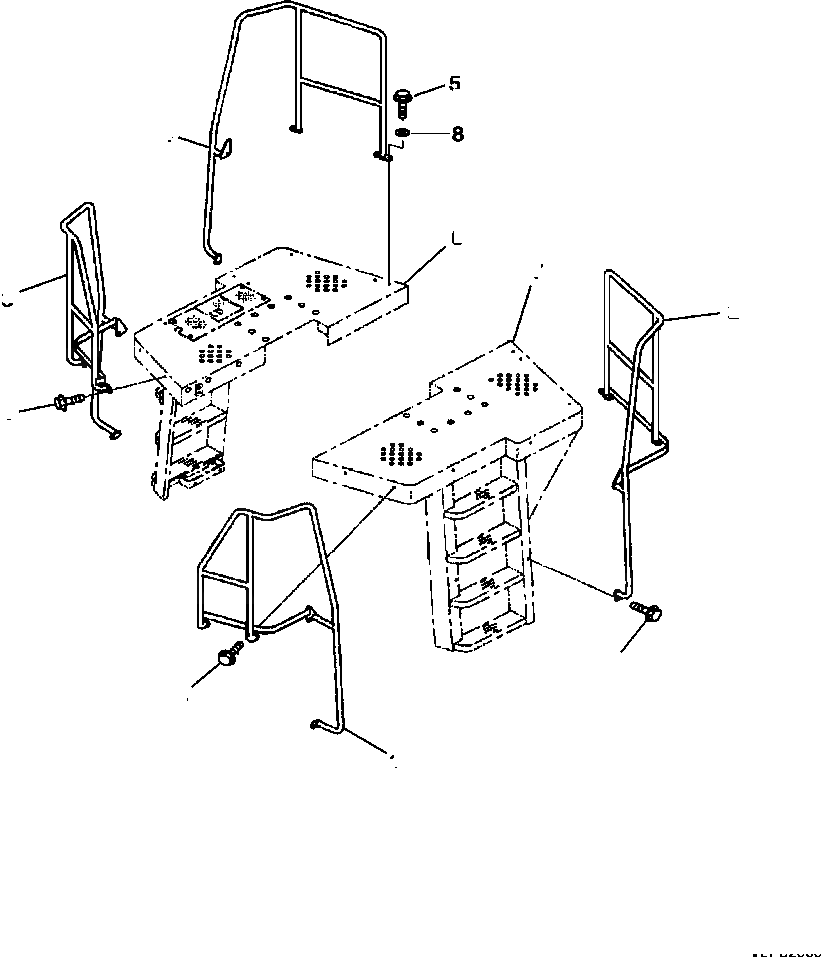 Схема запчастей Komatsu WA600-3LK - FIG. M-A ПОРУЧНИ- КАБИНА  ЧАСТИ КОРПУСА