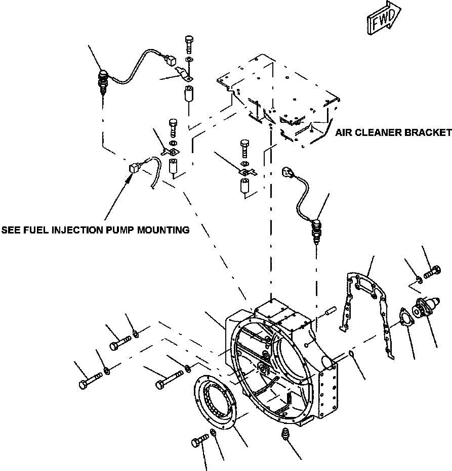 Схема запчастей Komatsu WA700-3L - FIG. A-AC КАРТЕР МАХОВИКА ДВИГАТЕЛЬ