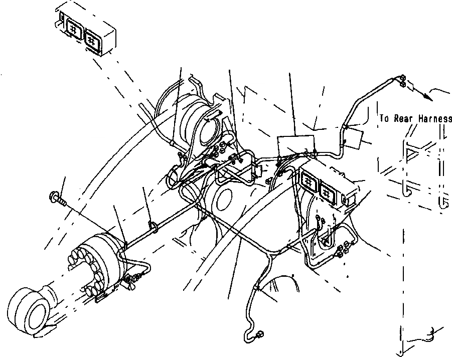Схема запчастей Komatsu WA700-3L - FIG. E-A ПЕРЕДН. Э/ПРОВОДКА - ПЕРЕДН. РАМА ЭЛЕКТРИКА
