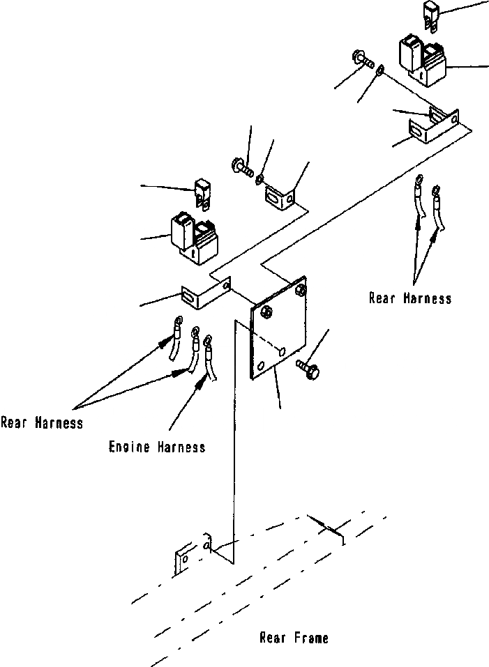 Схема запчастей Komatsu WA700-3L - FIG. E-A ЗАДН. Э/ПРОВОДКА - ПРЕДОХРАНИТЕЛЬ ЭЛЕКТРИКА