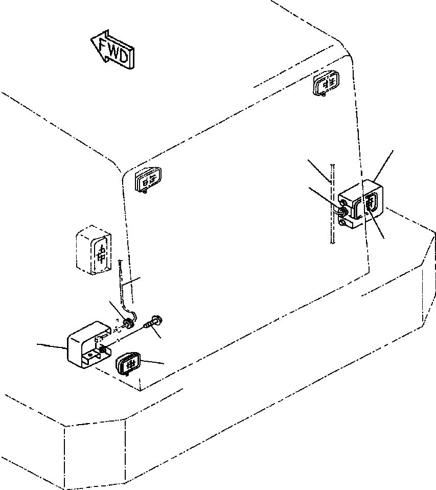 Схема запчастей Komatsu WA700-3L - FIG. E-A ДОПОЛН. РАБОЧ. ОСВЕЩЕНИЕ - ЗАДН. РАБОЧ. ОСВЕЩЕНИЕ ЭЛЕКТРИКА