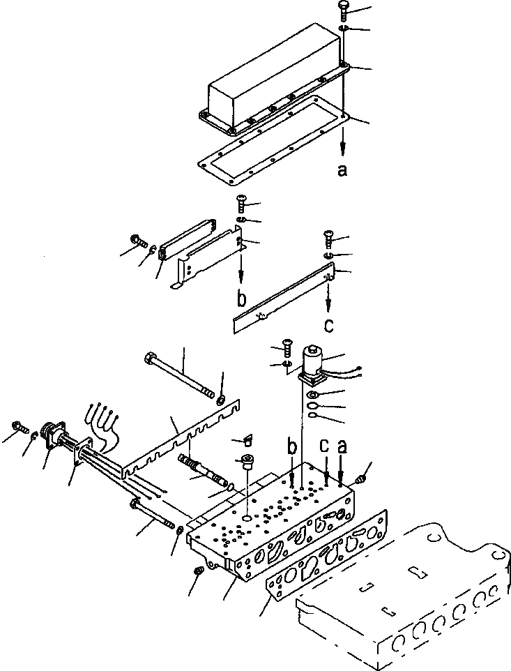 Схема запчастей Komatsu WA700-3L - FIG. F-A ТРАНСМИССИЯ СОЛЕНОИДНЫЙ КЛАПАН - СОЛЕНОИДНЫЙ КЛАПАН ASSEMBLY СИЛОВАЯ ПЕРЕДАЧА И КОНЕЧНАЯ ПЕРЕДАЧА