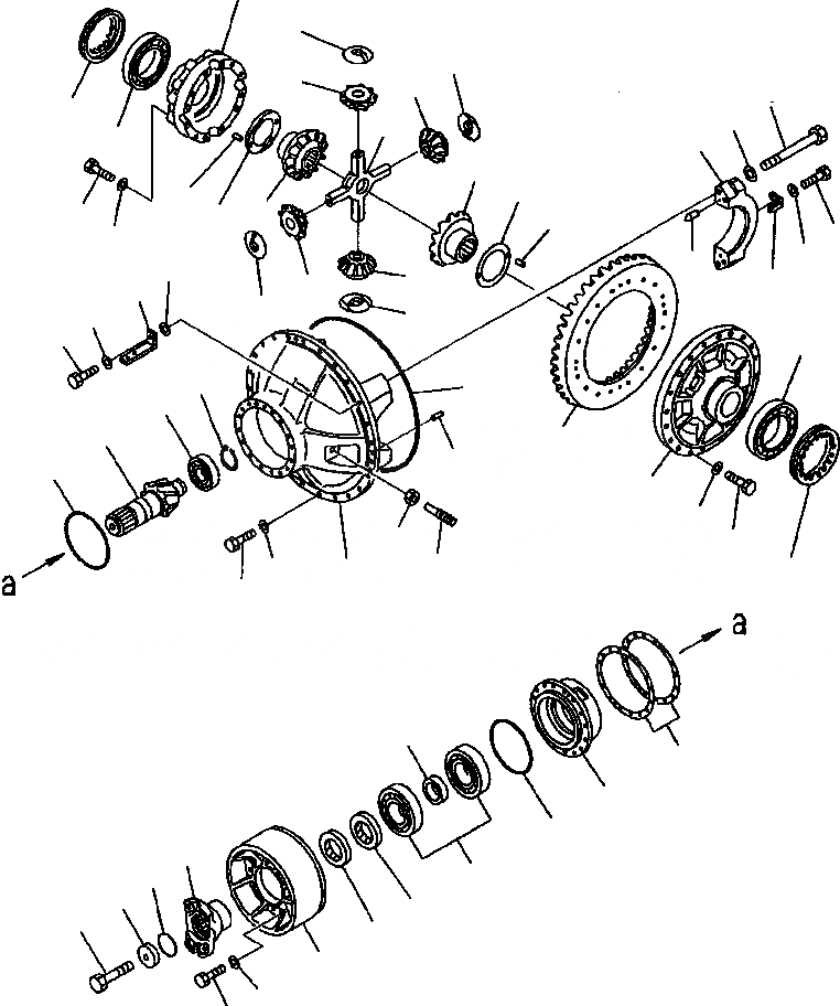 Схема запчастей Komatsu WA700-3L - FIG. F-A ЗАДН. МОСТ - ЗАДНИЙ ДИФФЕРЕНЦИАЛ СИЛОВАЯ ПЕРЕДАЧА И КОНЕЧНАЯ ПЕРЕДАЧА