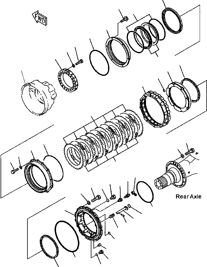 Схема запчастей Komatsu WA700-3L - FIG. F-A ЗАДН. МОСТ - ЗАДНИЕ ТОРМОЗА СИЛОВАЯ ПЕРЕДАЧА И КОНЕЧНАЯ ПЕРЕДАЧА