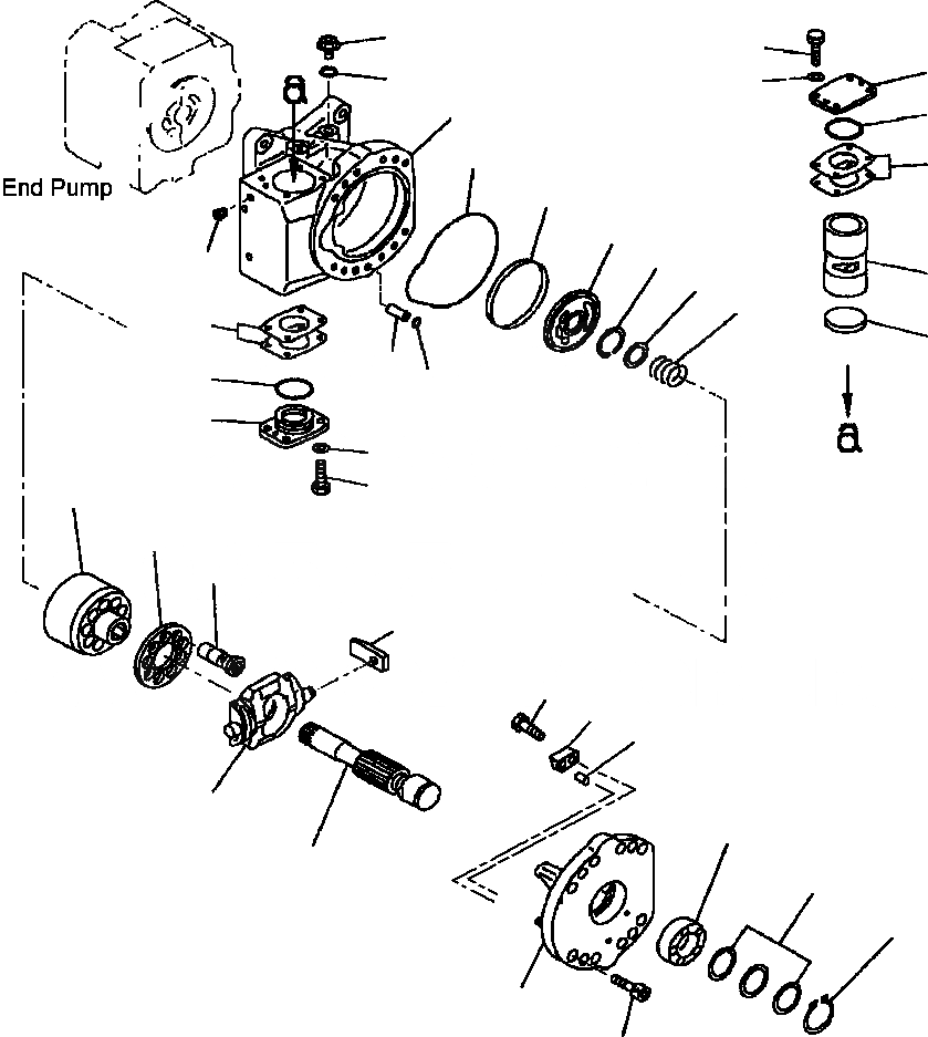 Схема запчастей Komatsu WA700-3L - FIG. H-A ПОГРУЗ. НАСОС - ЗАДН. НАСОС SUBASSEMBLY ГИДРАВЛИКА