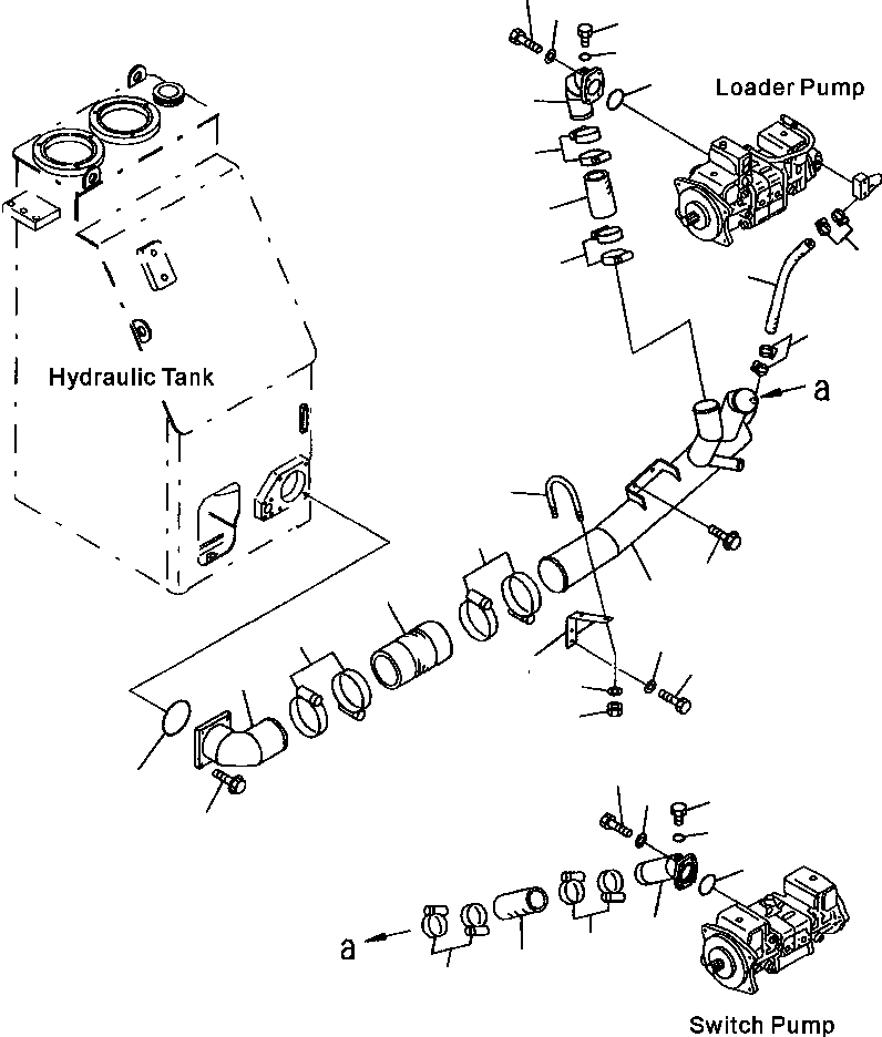 Схема запчастей Komatsu WA700-3L - FIG. H-A ГИДРАВЛ ЛИНИЯ - ВСАСЫВ. ЛИНИЯ ГИДРАВЛИКА