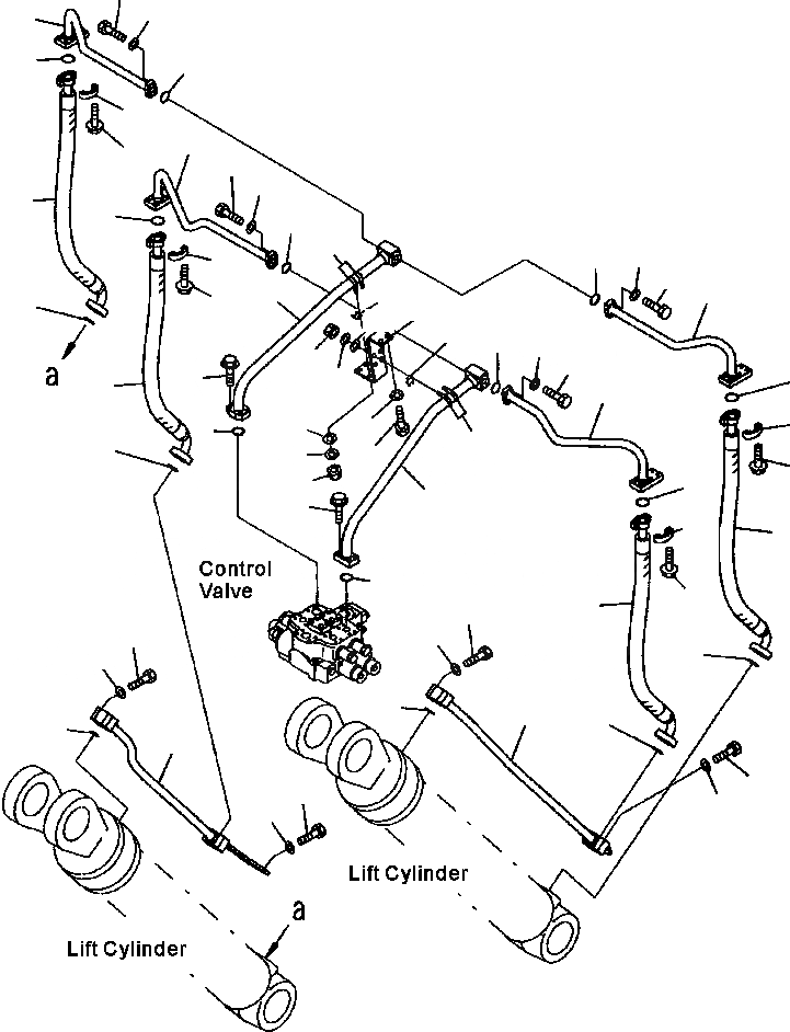 Схема запчастей Komatsu WA700-3L - FIG. H-A ГИДРАВЛ ЛИНИЯ - ЛИНИЯ ГИДРОЦИЛИНДРА ПОДЪЕМА ГИДРАВЛИКА