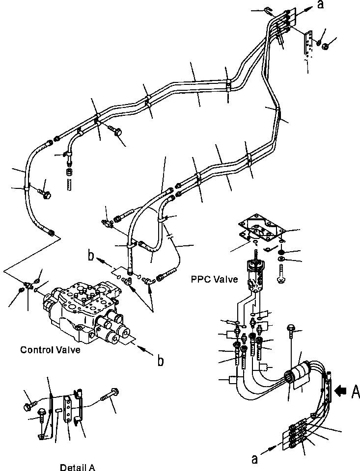 Схема запчастей Komatsu WA700-3L - FIG. H-A ГИДРАВЛ ЛИНИЯ - P.P.C. КЛАПАН - УПРАВЛЯЮЩ. КЛАПАН ГИДРАВЛИКА