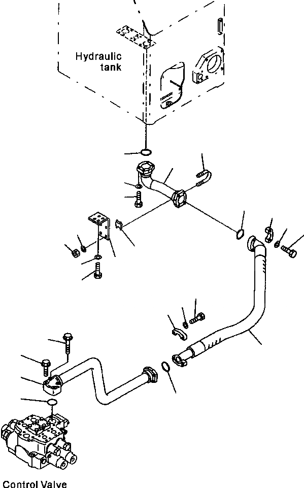 Схема запчастей Komatsu WA700-3L - FIG. H-A ВОЗВРАТН. ЛИНИЯ - УПРАВЛЯЮЩ. КЛАПАН - БАК ГИДРАВЛИКА