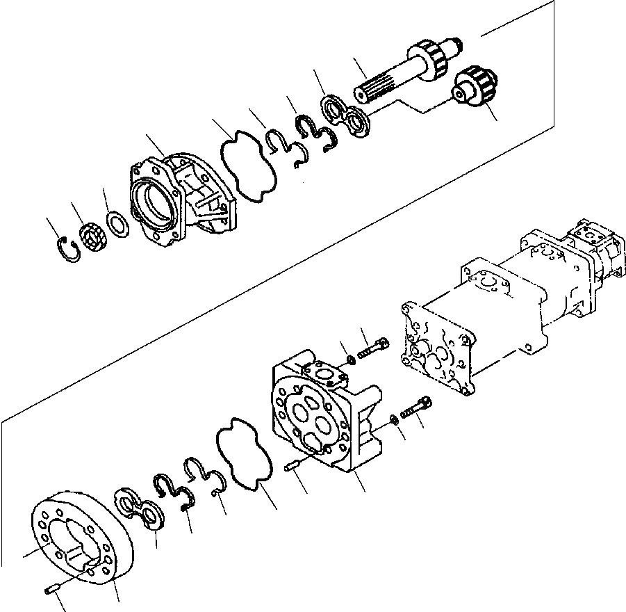 Схема запчастей Komatsu WA700-3L - FIG. H-A ГИДРОТРАНСФОРМАТОР И НАСОС PPC - НАСОС - SAR ГИДРАВЛИКА
