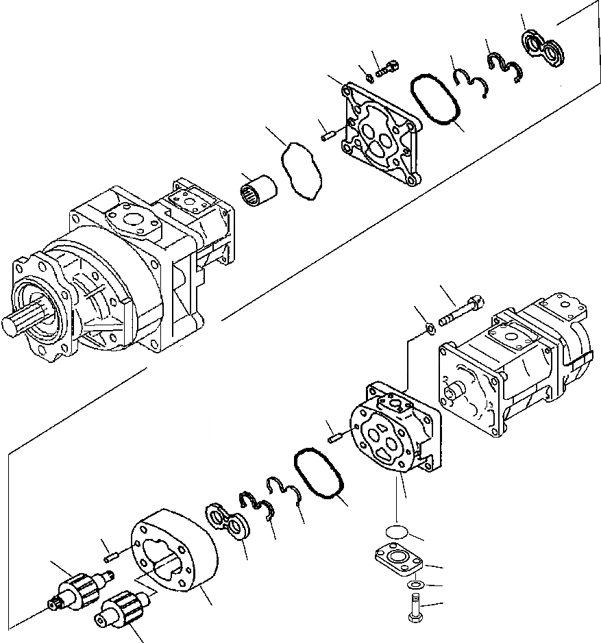 Схема запчастей Komatsu WA700-3L - FIG. H-A ГИДРОТРАНСФОРМАТОР И НАСОС PPC - НАСОС - SAR ГИДРАВЛИКА