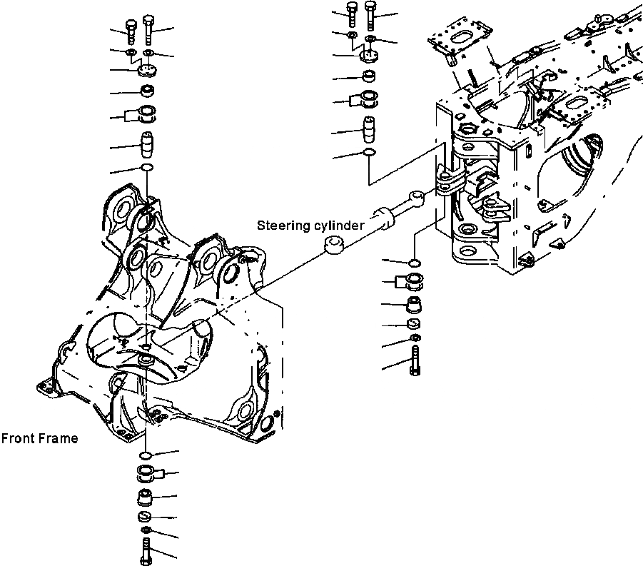 Схема запчастей Komatsu WA700-3L - FIG. J-A ЗАДН. РАМА - ЦИЛИНДР ЭЛЕМЕНТЫ КРЕПЛЕНИЯ ОСНОВНАЯ РАМА И ЕЕ ЧАСТИ
