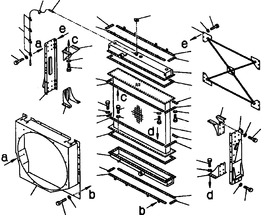 Схема запчастей Komatsu WA700-1L - РАДИАТОР (/) КОМПОНЕНТЫ ДВИГАТЕЛЯ & ЭЛЕКТРИКА