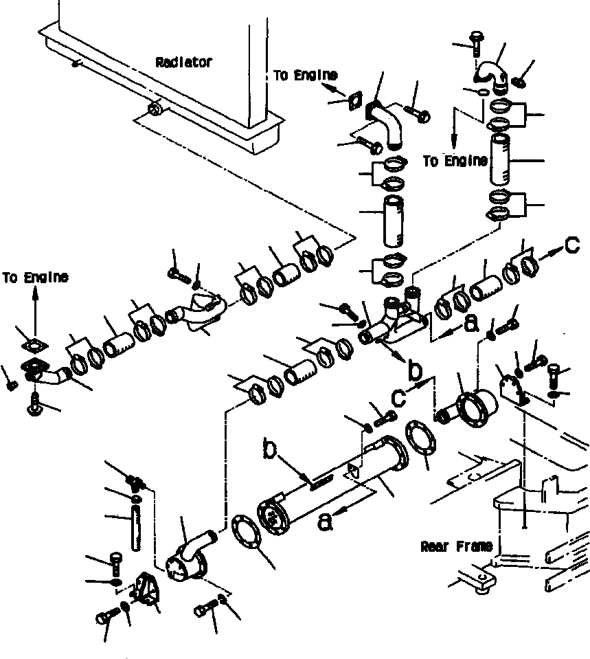 Схема запчастей Komatsu WA700-1L - МАСЛООХЛАДИТЕЛЬ И ВОДН. ГИДРОЛИНИЯ КОМПОНЕНТЫ ДВИГАТЕЛЯ & ЭЛЕКТРИКА