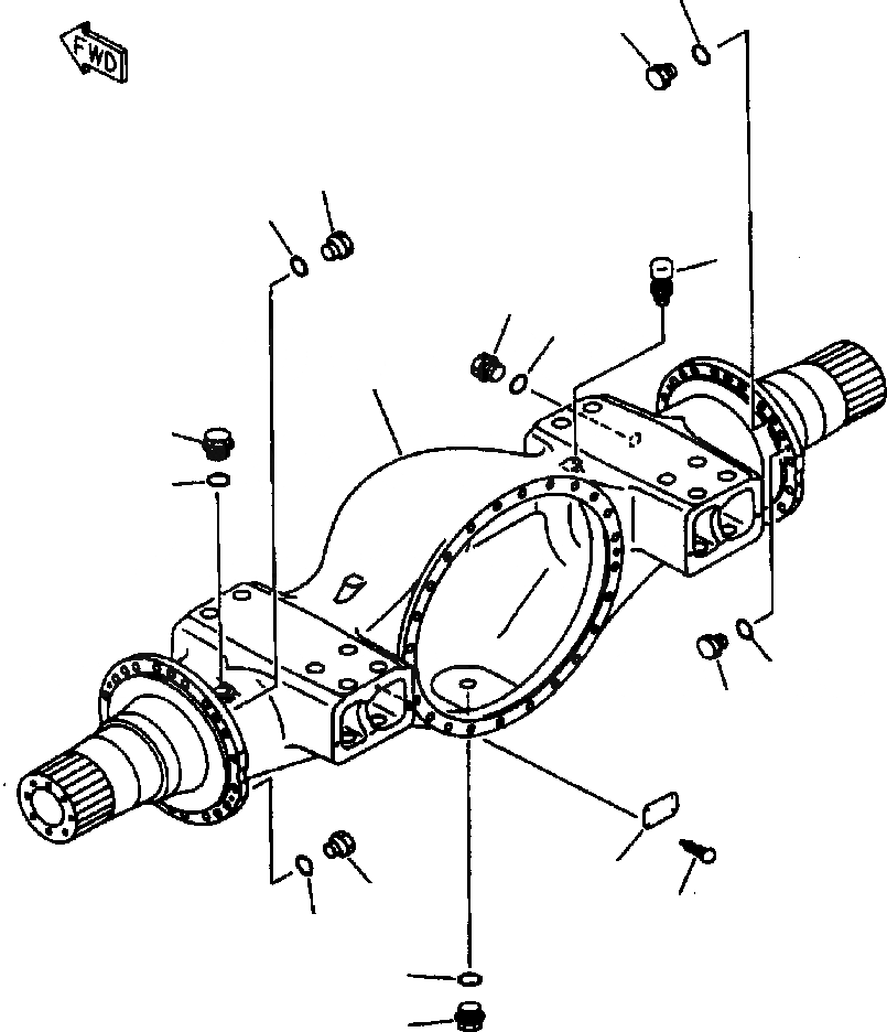 Схема запчастей Komatsu WA700-1L - КОРПУС ПЕРЕДНЕГО МОСТА ВЕДУЩ. ВАЛ