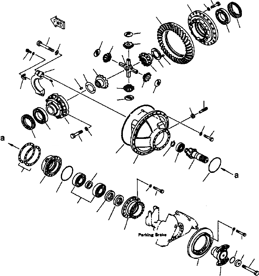 Схема запчастей Komatsu WA700-1L - ПЕРЕДНИЙ ДИФФЕРЕНЦИАЛ ВЕДУЩ. ВАЛ