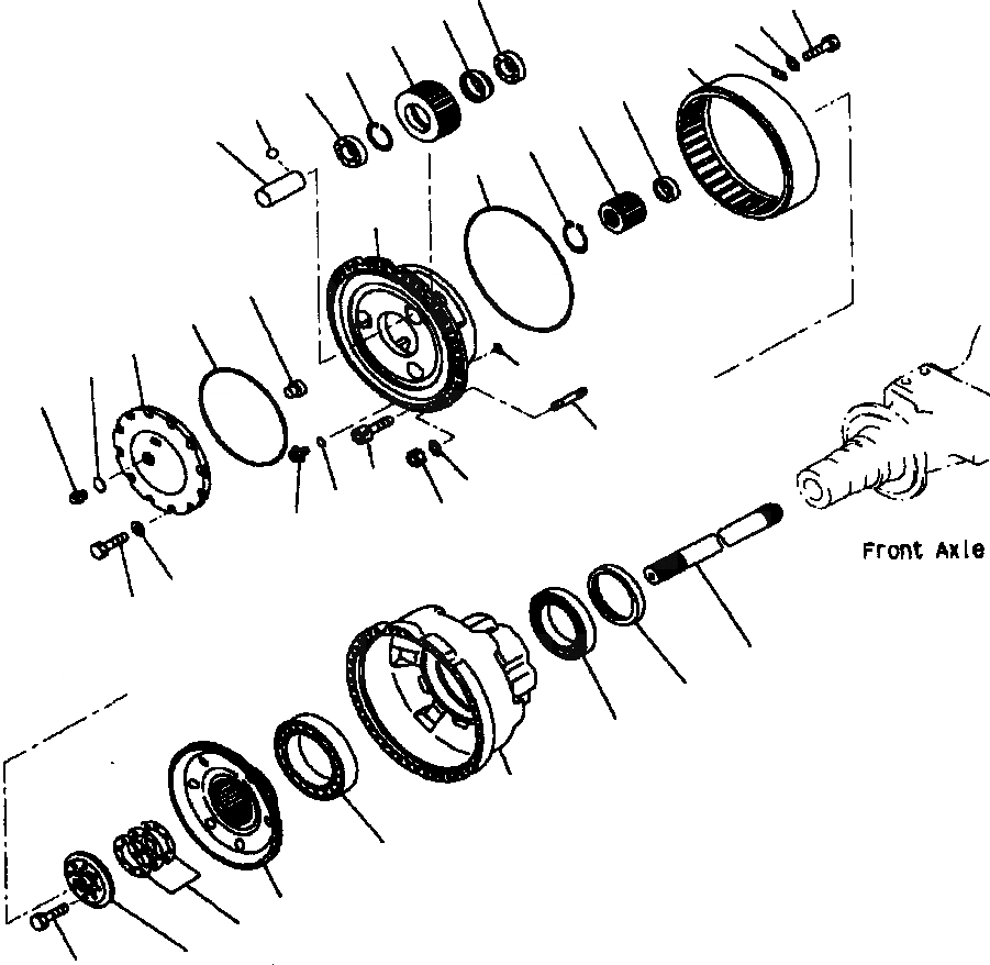Схема запчастей Komatsu WA700-1L - ПЕРЕДН. КОНЕЧНАЯ ПЕРЕДАЧА ВЕДУЩ. ВАЛ