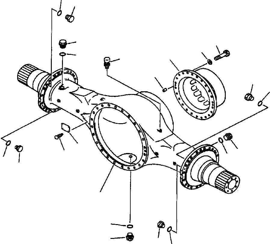 Схема запчастей Komatsu WA700-1L - КОРПУС ЗАДНЕГО МОСТА ВЕДУЩ. ВАЛ