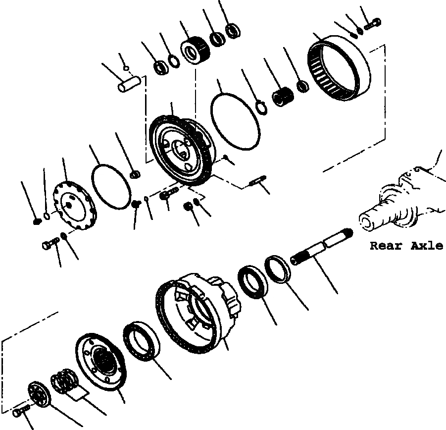 Схема запчастей Komatsu WA700-1L - ЗАДН. КОНЕЧНАЯ ПЕРЕДАЧА ВЕДУЩ. ВАЛ