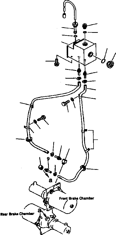 Схема запчастей Komatsu WA700-1L - ТОРМОЗ. МАСЛОПРОВОДЯЩАЯ ЛИНИЯ (БАК - КАМЕРА) ВЕДУЩ. ВАЛ