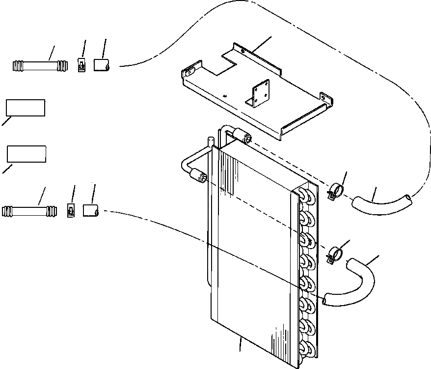 Схема запчастей Komatsu WA700-1L - ОБОГРЕВАТЕЛЬ. И КОНДИЦ. БЛОК ОБОГРЕВАТЕЛЬ. CМАСЛ. ASSEMBLY РАМА